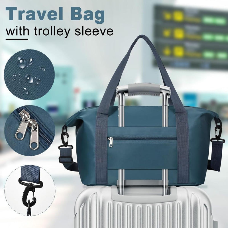 Expandable Travel Bag With Waterproof Wet Pocket And Trolley Sleeve