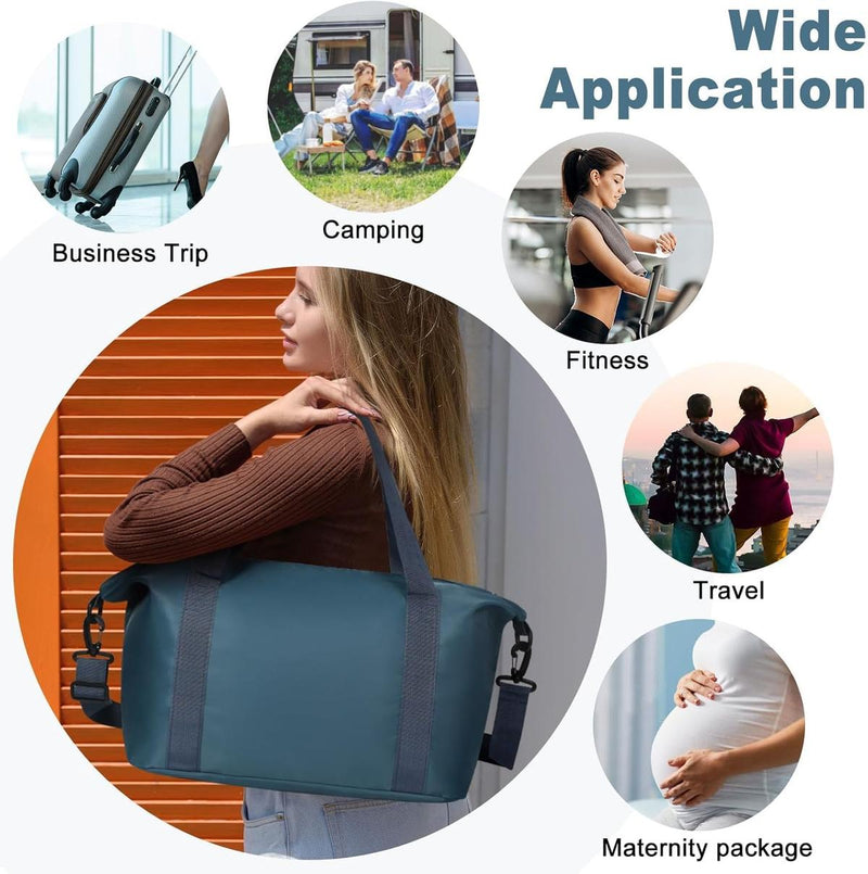 Expandable Travel Bag With Waterproof Wet Pocket And Trolley Sleeve