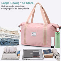 Expandable Travel Bag With Waterproof Wet Pocket And Trolley Sleeve