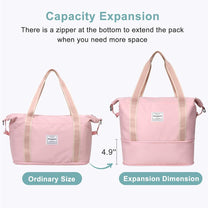 Expandable Travel Bag With Waterproof Wet Pocket And Trolley Sleeve