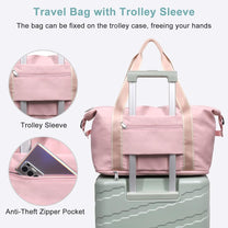Expandable Travel Bag With Waterproof Wet Pocket And Trolley Sleeve
