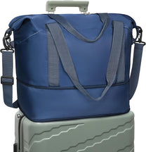 Expandable Travel Bag With Waterproof Wet Pocket And Trolley Sleeve