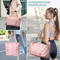 Expandable Travel Bag With Waterproof Wet Pocket And Trolley Sleeve