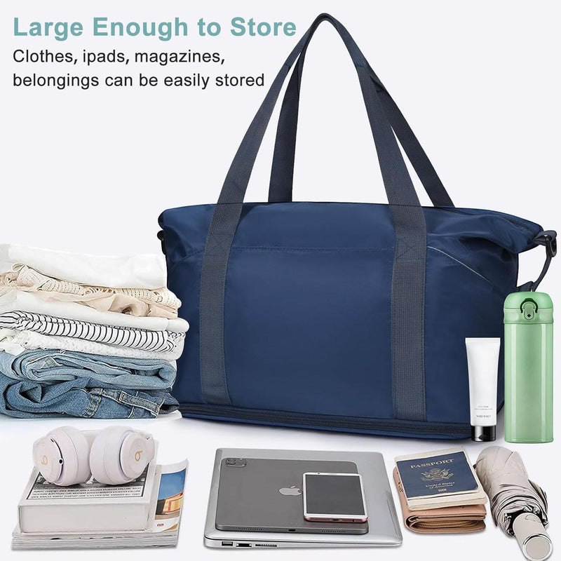 Expandable Travel Bag With Waterproof Wet Pocket And Trolley Sleeve