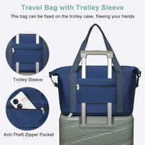 Expandable Travel Bag With Waterproof Wet Pocket And Trolley Sleeve