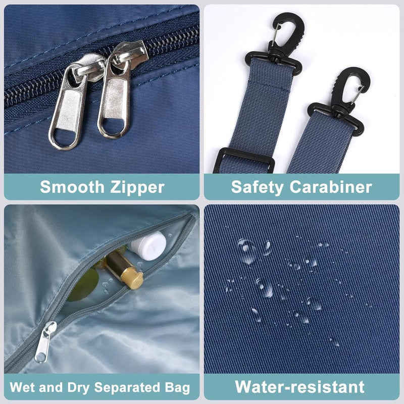 Expandable Travel Bag With Waterproof Wet Pocket And Trolley Sleeve