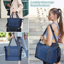 Expandable Travel Bag With Waterproof Wet Pocket And Trolley Sleeve
