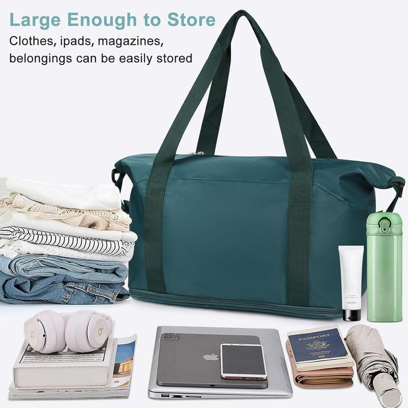 Expandable Travel Bag With Waterproof Wet Pocket And Trolley Sleeve