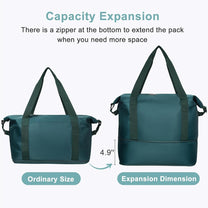 Expandable Travel Bag With Waterproof Wet Pocket And Trolley Sleeve