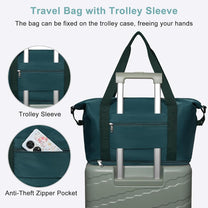 Expandable Travel Bag With Waterproof Wet Pocket And Trolley Sleeve