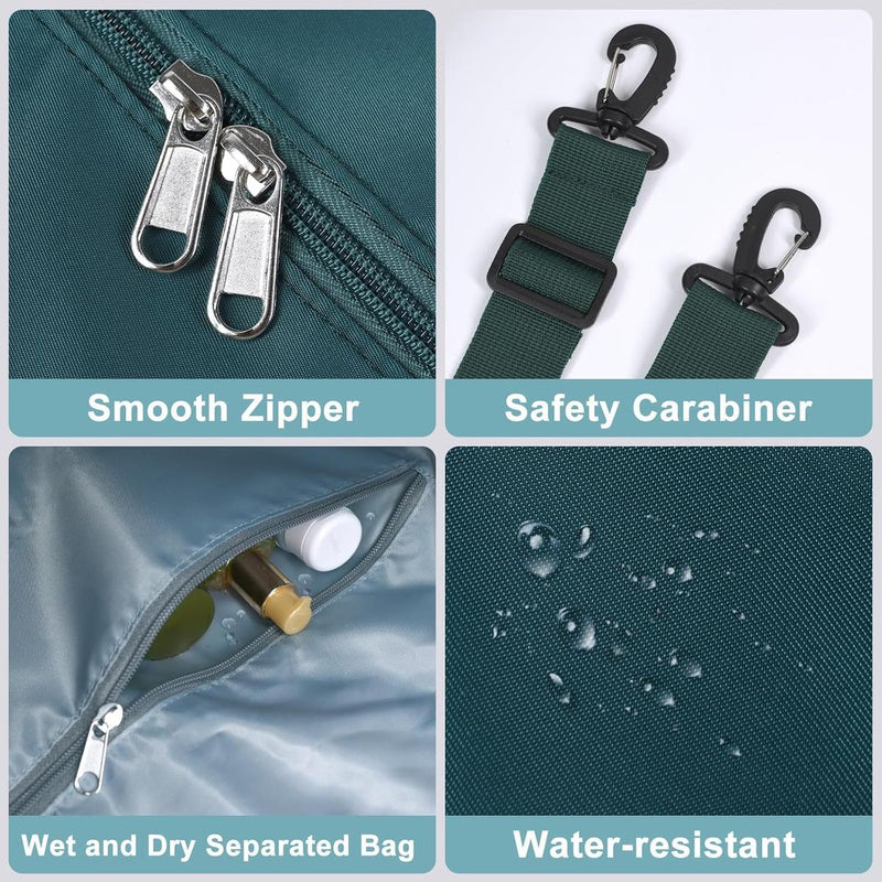 Expandable Travel Bag With Waterproof Wet Pocket And Trolley Sleeve