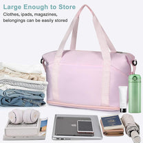 Expandable Travel Bag With Waterproof Wet Pocket And Trolley Sleeve