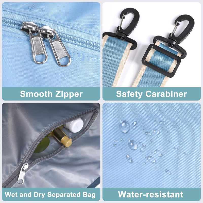 Expandable Travel Bag With Waterproof Wet Pocket And Trolley Sleeve