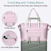 Expandable Travel Bag With Waterproof Wet Pocket And Trolley Sleeve