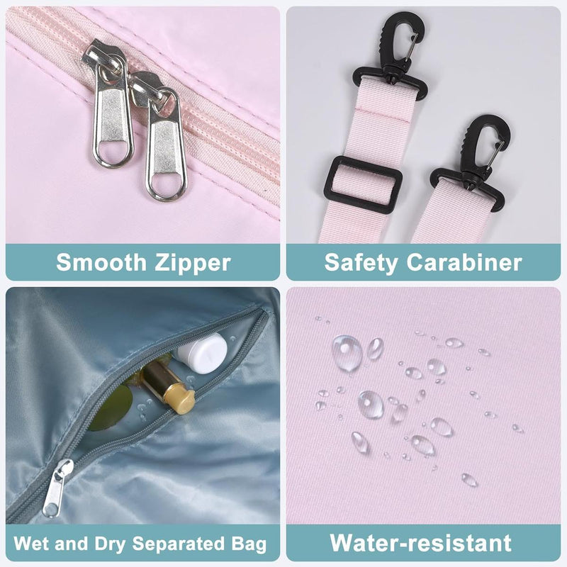 Expandable Travel Bag With Waterproof Wet Pocket And Trolley Sleeve