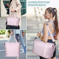 Expandable Travel Bag With Waterproof Wet Pocket And Trolley Sleeve