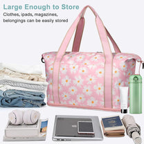 Expandable Travel Bag With Waterproof Wet Pocket And Trolley Sleeve