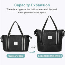 Expandable Travel Bag With Waterproof Wet Pocket And Trolley Sleeve