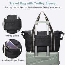 Expandable Travel Bag With Waterproof Wet Pocket And Trolley Sleeve