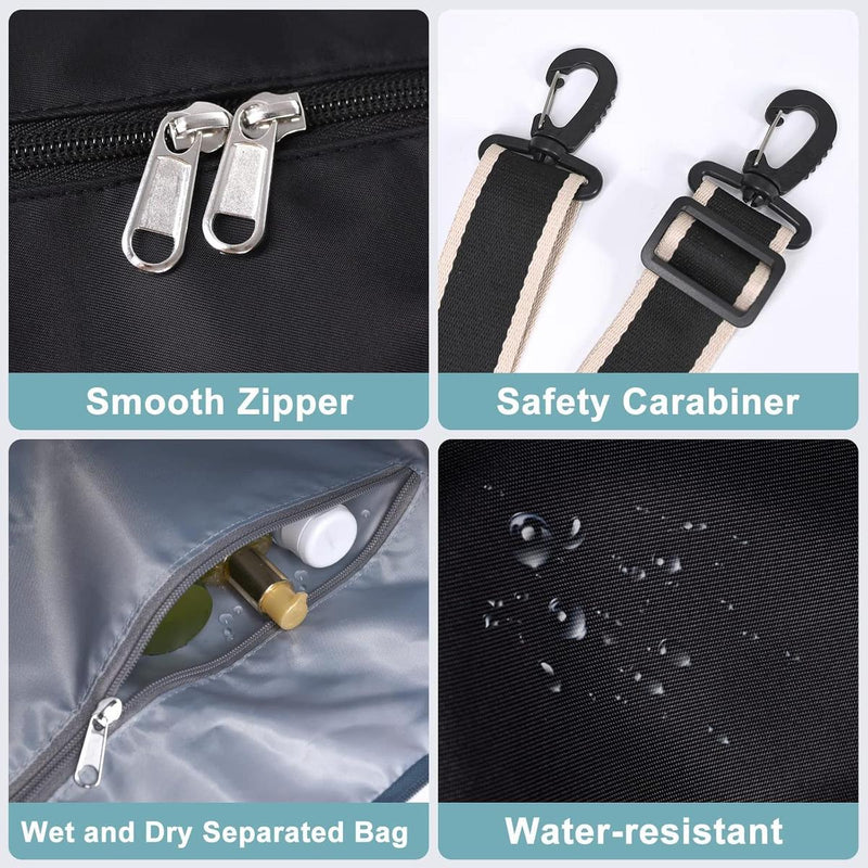 Expandable Travel Bag With Waterproof Wet Pocket And Trolley Sleeve