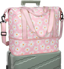 Expandable Travel Bag With Waterproof Wet Pocket And Trolley Sleeve