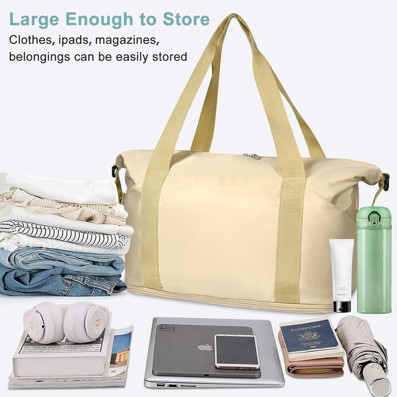 Expandable Travel Bag With Waterproof Wet Pocket And Trolley Sleeve