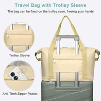 Expandable Travel Bag With Waterproof Wet Pocket And Trolley Sleeve