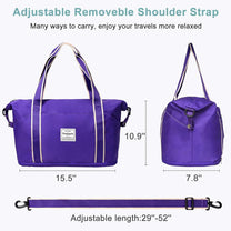 Expandable Travel Bag With Waterproof Wet Pocket And Trolley Sleeve