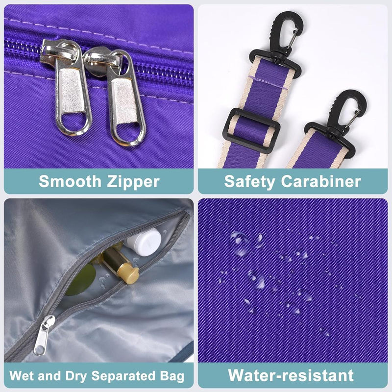 Expandable Travel Bag With Waterproof Wet Pocket And Trolley Sleeve