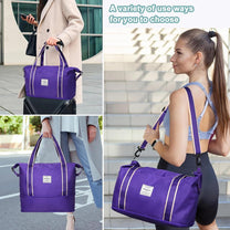 Expandable Travel Bag With Waterproof Wet Pocket And Trolley Sleeve