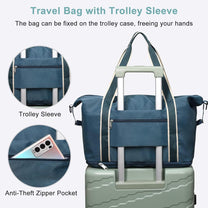 Expandable Travel Bag With Waterproof Wet Pocket And Trolley Sleeve