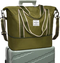 Expandable Travel Bag With Waterproof Wet Pocket And Trolley Sleeve