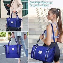 Expandable Travel Bag With Waterproof Wet Pocket And Trolley Sleeve