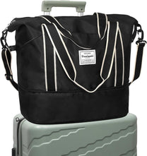 Expandable Travel Bag With Waterproof Wet Pocket And Trolley Sleeve