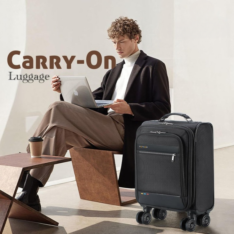 Expandable Under-Seat Cabin Bag With Spinner Wheels And Laptop Compartment