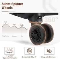 Expandable Under-Seat Cabin Bag With Spinner Wheels And Laptop Compartment