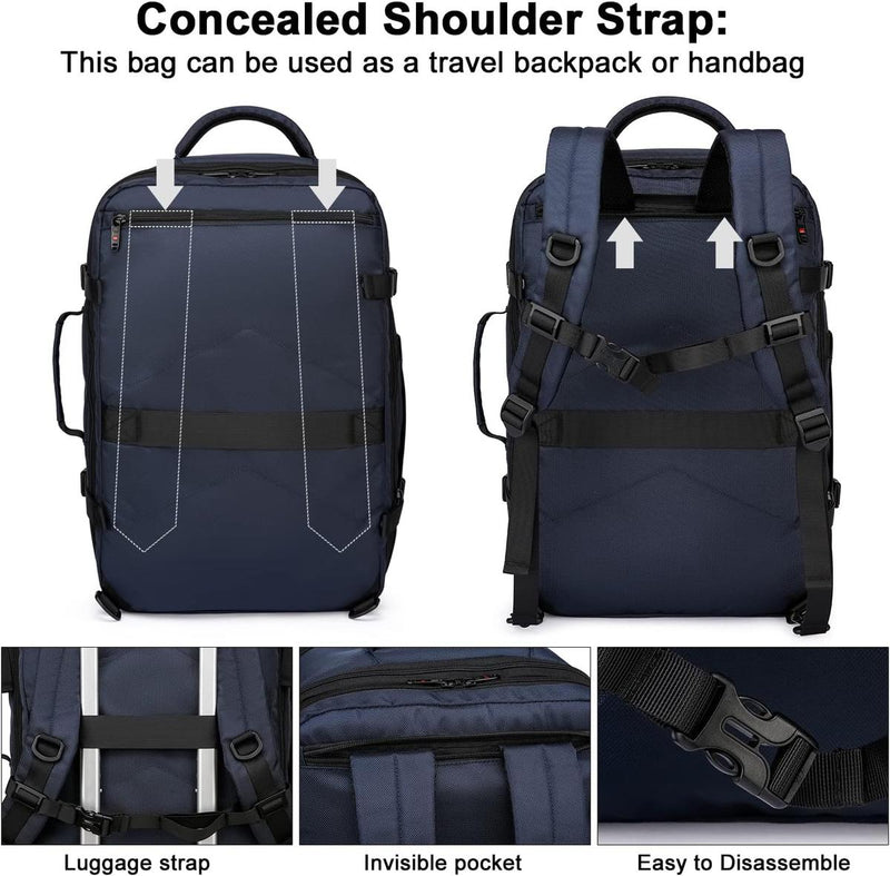 Expandable Waterproof Travel Backpack With Laptop Compartment 45L-55L