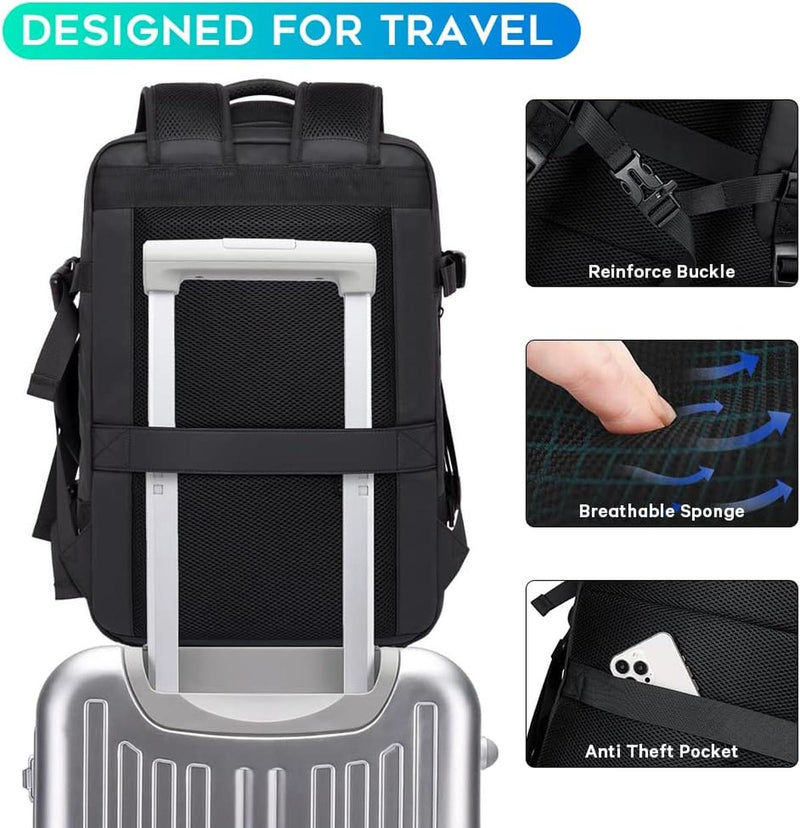 Expandable Waterproof Travel Backpack With Laptop Compartment And Duffle Option