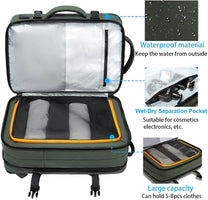 Expandable Waterproof Travel Backpack With Laptop Compartment And Duffle Option