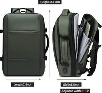 Expandable Waterproof Travel Backpack With Laptop Compartment And Duffle Option