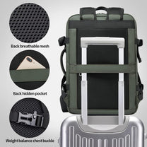 Expandable Waterproof Travel Backpack With Laptop Compartment And Duffle Option