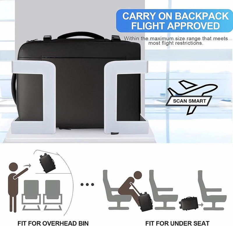 Expandable Waterproof Travel Backpack With Laptop Compartment And Duffle Option