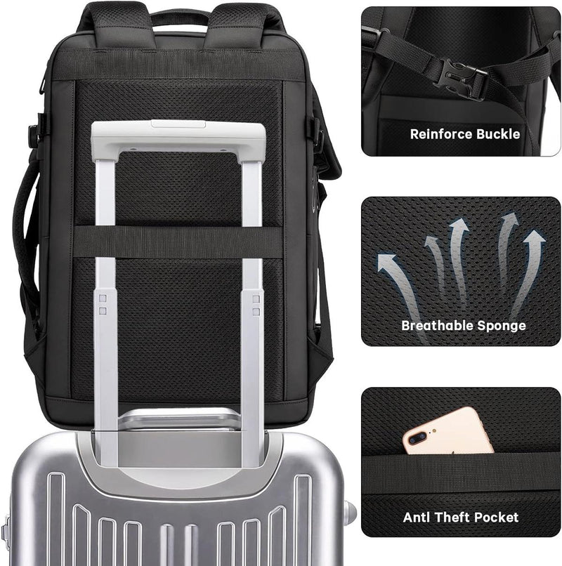 Expandable Waterproof Travel Backpack With Laptop Compartment And Duffle Option