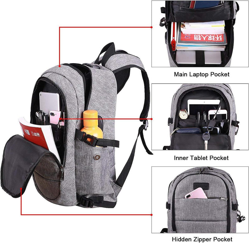 Extra Large Anti-Theft Laptop Backpack With USB Port – 30–50L