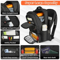Extra-Large Insulated Lunch And Laptop Backpack With USB Charging Port