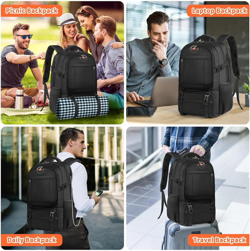 Extra-Large Insulated Lunch And Laptop Backpack With USB Charging Port
