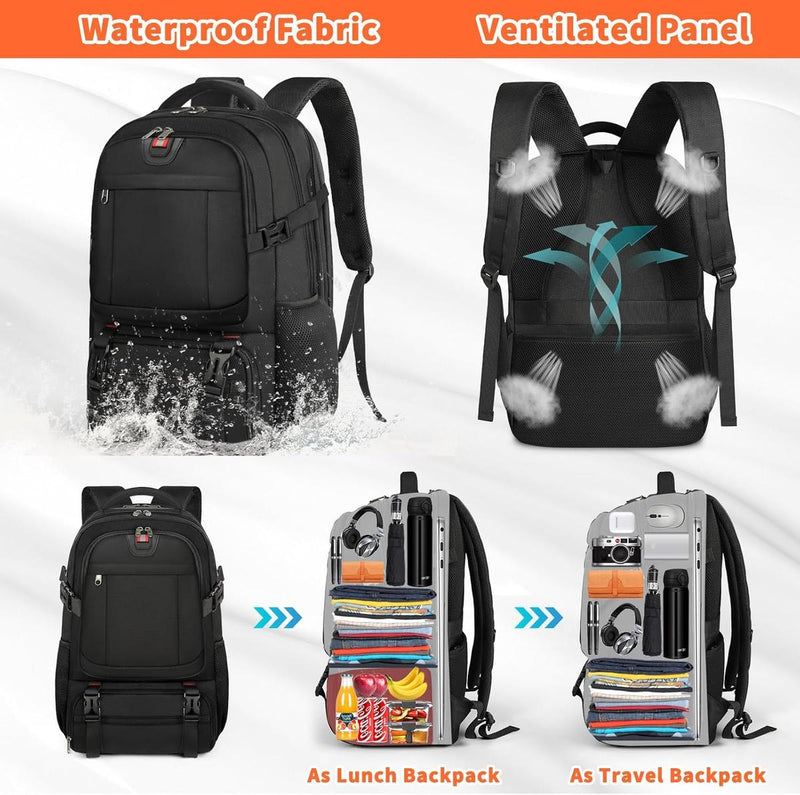 Extra-Large Insulated Lunch And Laptop Backpack With USB Charging Port