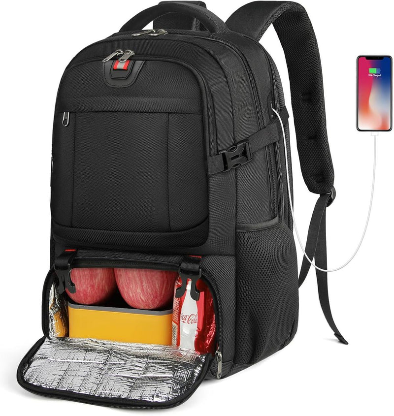 Extra-Large Insulated Lunch And Laptop Backpack With USB Charging Port