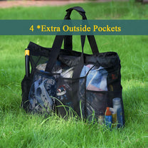 Extra-Large Mesh Beach Bag With Zipper Closure - Buy 1 Get 1 Free