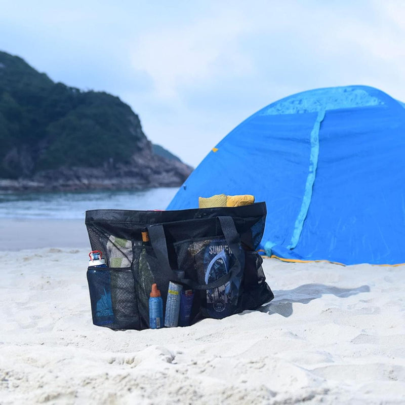 Extra-Large Mesh Beach Bag With Zipper Closure - Buy 1 Get 1 Free